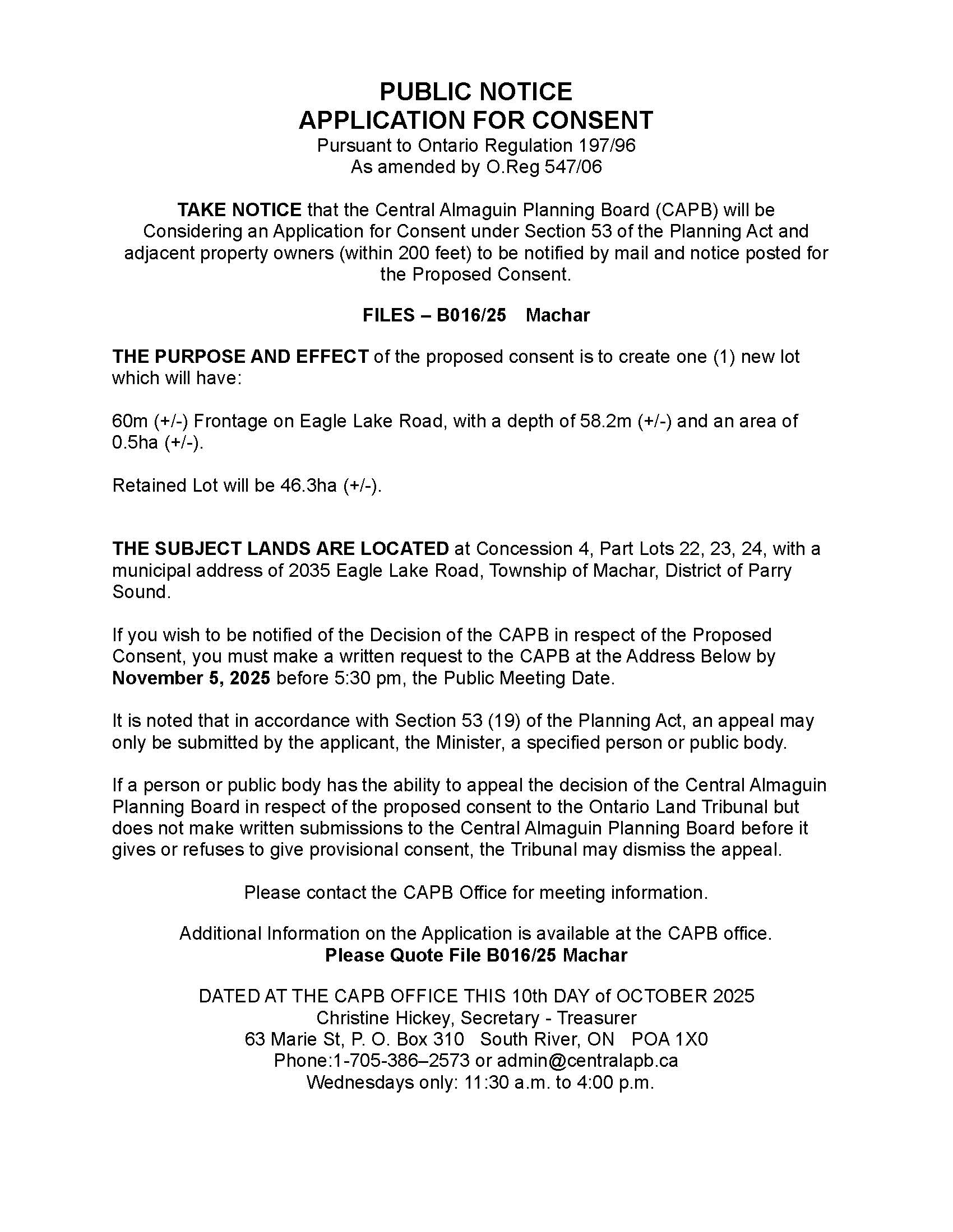 St.Onge Public Notice Appl for Consent Pg1