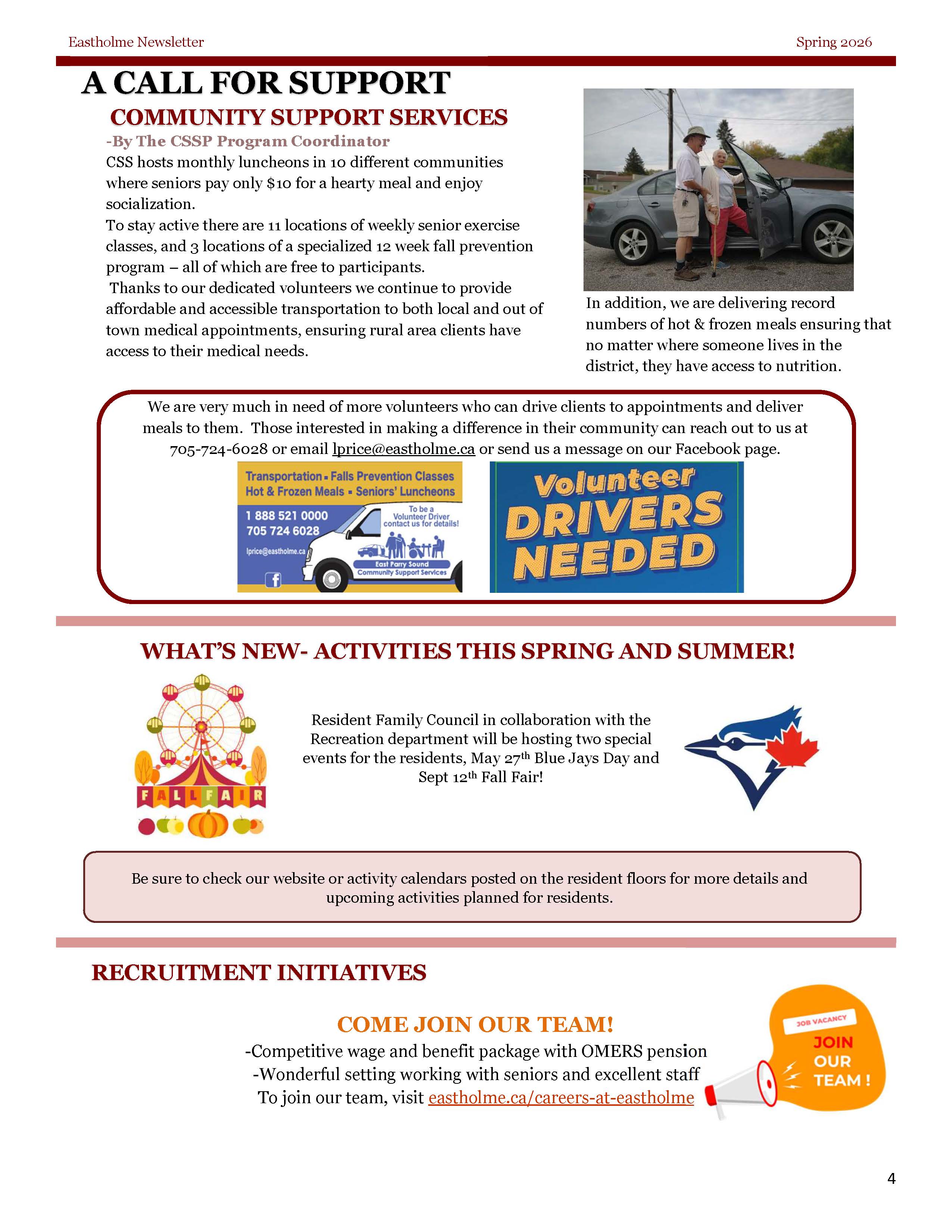 eastholme spring 2026 newsletter page 4